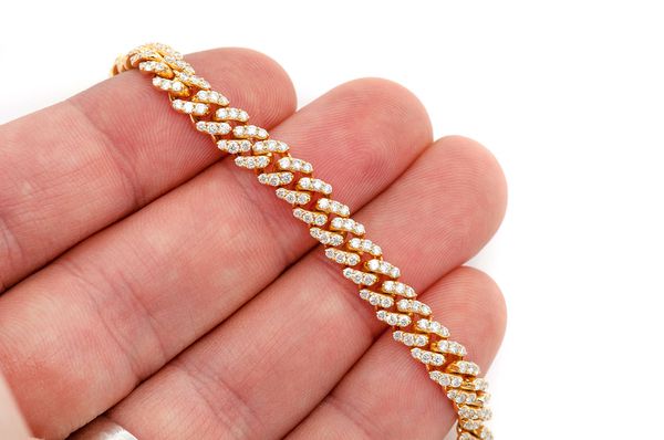 6MM Miami Cuban Diamond Bracelet 14k Solid Gold 4.25ctw